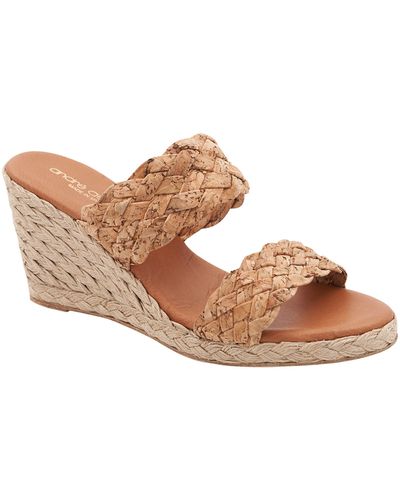 Andre Assous Aria Espadrille Wedge Sandal - Brown