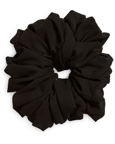 Tasha Oversize Crepe Scrunchie - Black
