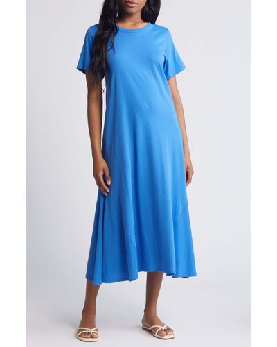 Nation Ltd Eileen Organic Cotton Maxi T-shirt Dress - Blue