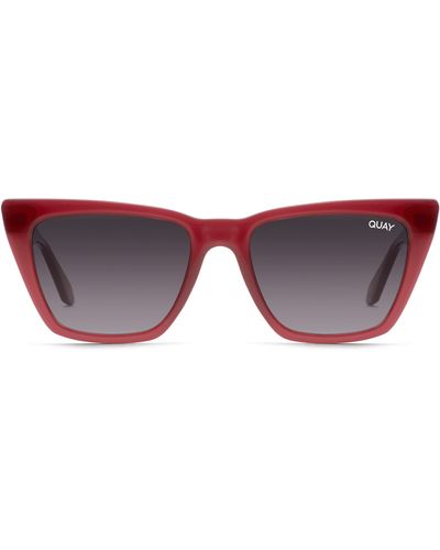 Quay Call The Shots 41mm Polarized Cat Eye Sunglasses - Red