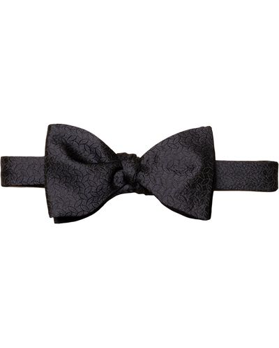 Eton Navy Textured Silk Bow Tie - Black