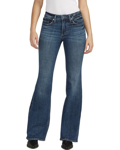 Silver Jeans Co. Most Wanted Mid Rise Flare Jeans - Blue