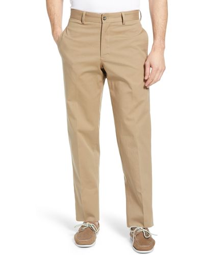 Berle Charleston S Flat Front Stretch Canvas Pants At Nordstrom - Natural