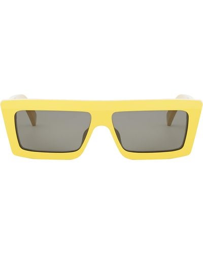 Celine Monochroms 57mm Rectangular Sunglasses - Yellow
