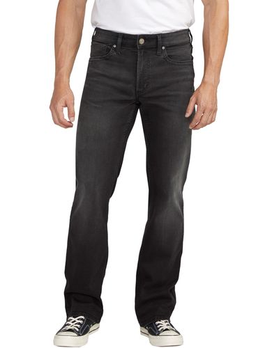 Silver Jeans Co. Zac Relaxed Fit Straight Leg Jeans - Black