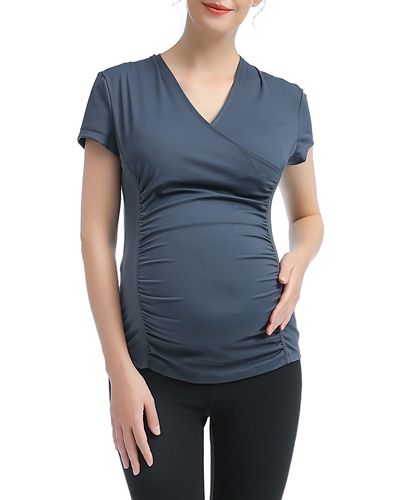 Kimi + Kai Essential Maternity/nursing Top - Blue