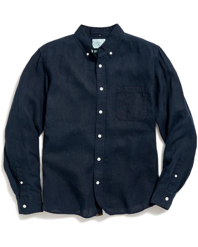 Billy Reid Tuscumbia Standard Fit Linen Button-down Shirt - Blue