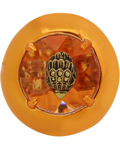 Kurt Geiger Eagle Head Crystal Cocktail Ring - Orange