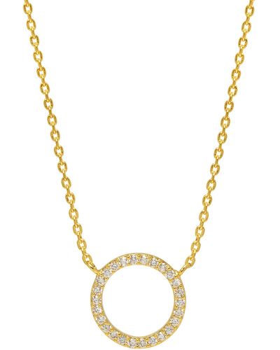 Estella Bartlett Large Pavé Crystal Circle Pendant Necklace - Metallic