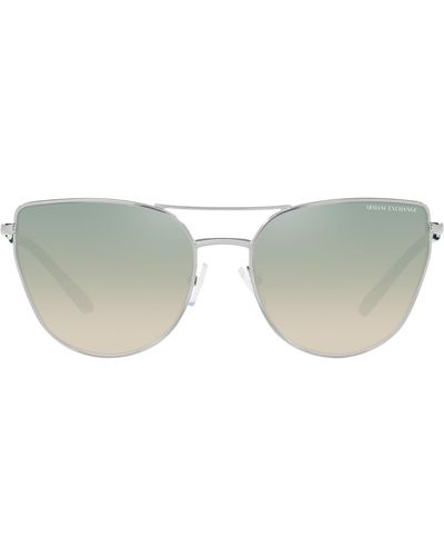 Armani Exchange 56mm Gradient Mirrored Cat Eye Sunglasses - Multicolor