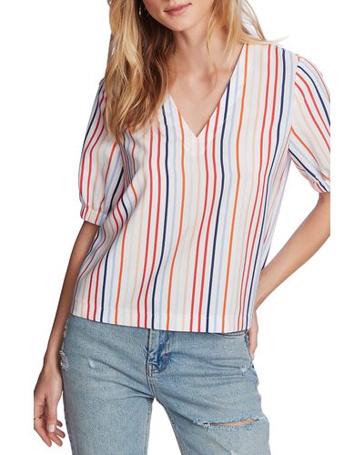 Court & Rowe Tropical Stripe Blouse - Red
