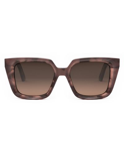 Dior 'midnight S1i 53mm Square Sunglasses - Brown