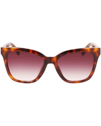 Longchamp Le Pliage 54mm Gradient Rectangle Sunglasses - Red