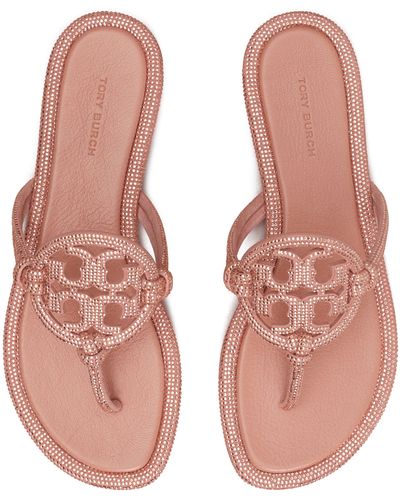 Tory Burch Miller Knotted Pavé Sandal - Pink