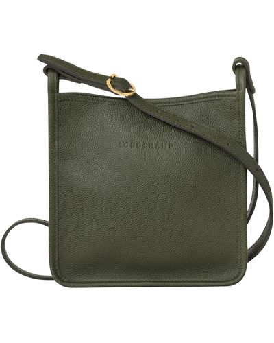 Longchamp Le Foulonné S Leather Crossbody Bag - Green