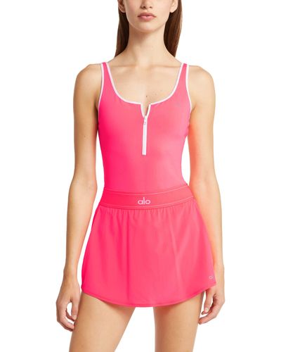 Alo Yoga Supernova Zip Front Bodysuit - Pink