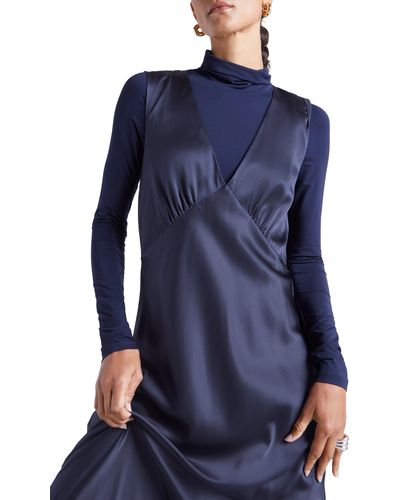 Splendid X Kate Young Turtleneck Bodysuit - Blue