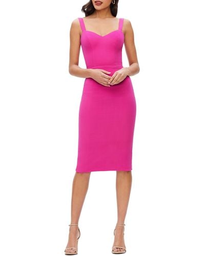 Dress the Population Nicole Sweetheart Neck Cocktail Dress - Pink