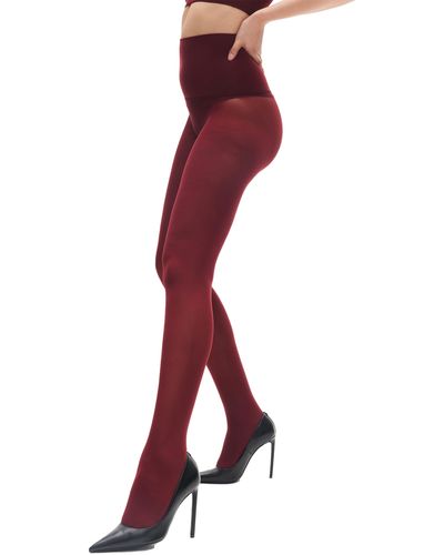 Heist The Eighty High Opaque Tights - Red