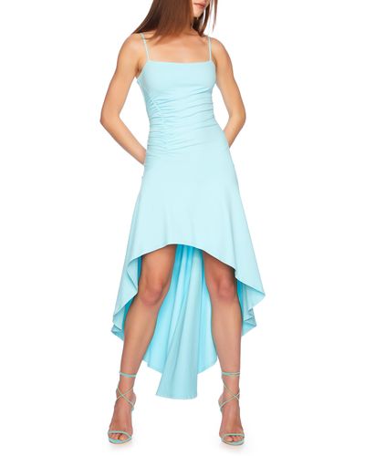 Susana Monaco String Ruched High-low Midi Dress - Blue