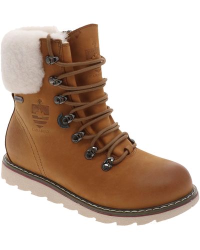 Royal Canadian Cambridge Waterproof Snow Boot With Genuine Shearling Cuff - Brown