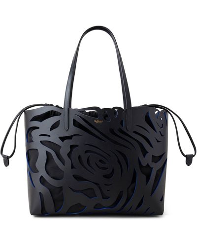 Mulberry Bayswater Lasercut Flower Leather Tote - Black
