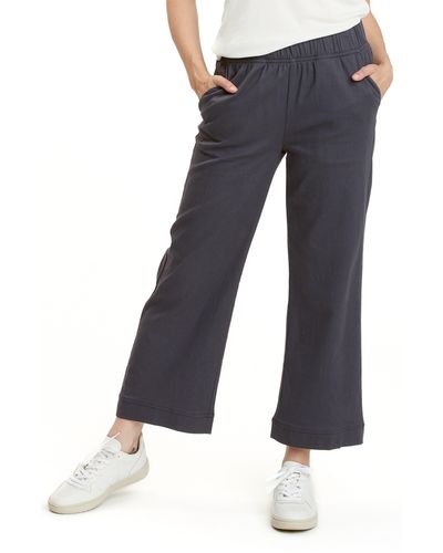 Threads For Thought Georgie Stretch Twill Wide Leg Pants - Blue