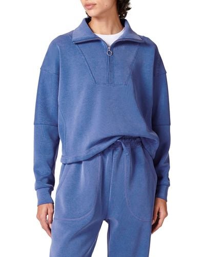 Sweaty Betty Half Zip Fleece Pullover - Blue