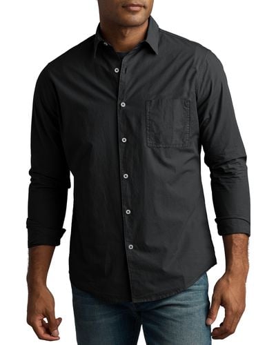 Rowan Everett Cotton Poplin Button-up Shirt - Black