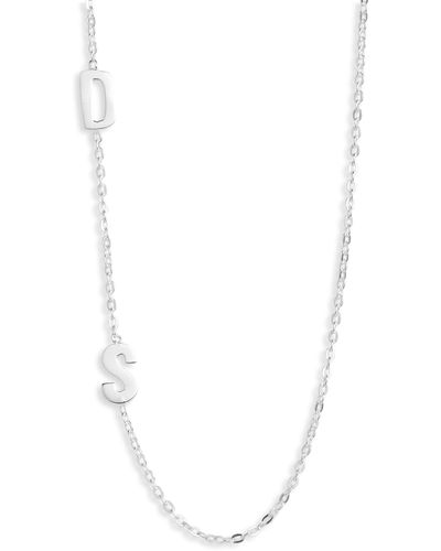 Argento Vivo Sterling Silver Argento Vivo Sterling Argento Vivo Personalized Two Initial Necklace At Nordstrom - White