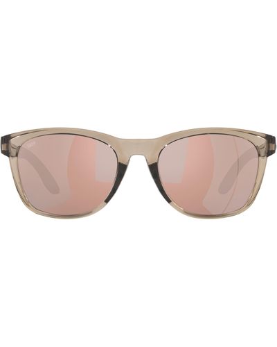 Costa Del Mar Aleta 54mm Mirrored Polarized Round Sunglasses - Pink