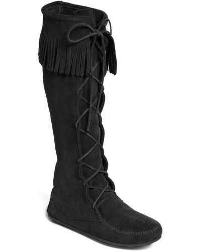 Minnetonka Lace-up Boot - Black