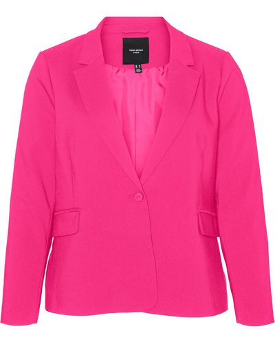 Vero Moda Curve Mira One-button Blazer - Pink