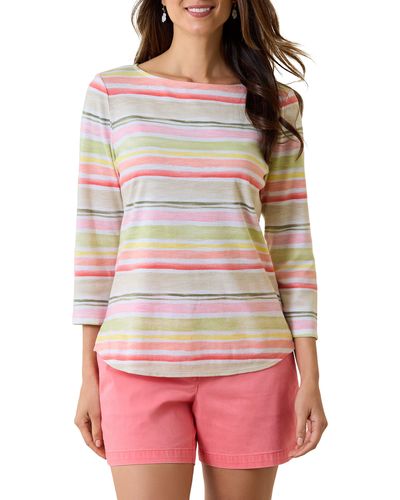 Tommy Bahama Ashby Isles Seabreeze Stripe Cotton Top - Red