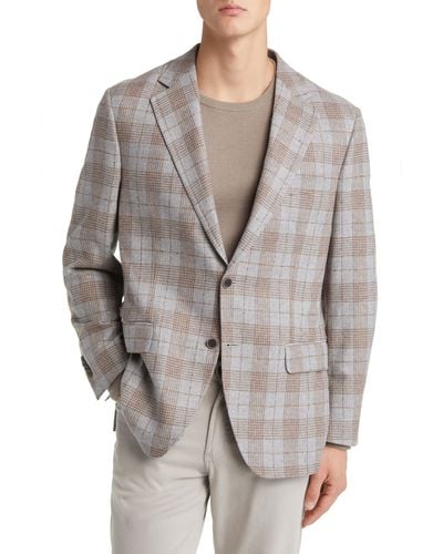 Peter Millar Plaid Wool & Cashmere Sport Coat - Gray