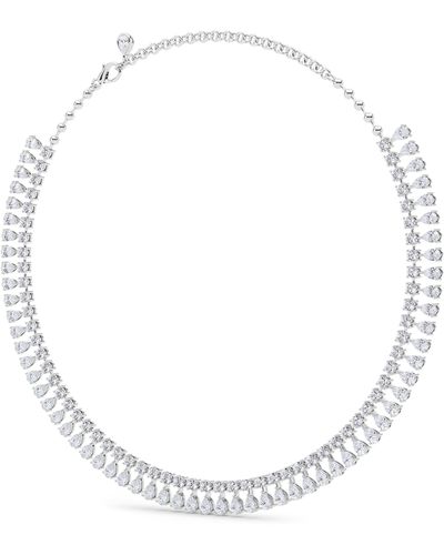 HauteCarat Lab Created Diamond Frontal Necklace - White