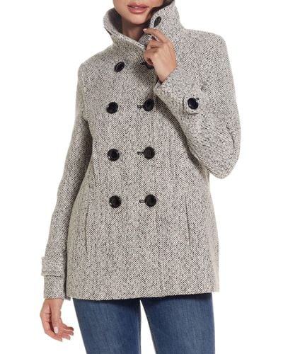 Gallery Double Breasted Peacoat - Gray