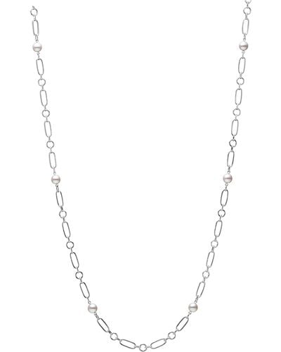 Mikimoto Cultured Pearl Station Necklace - White