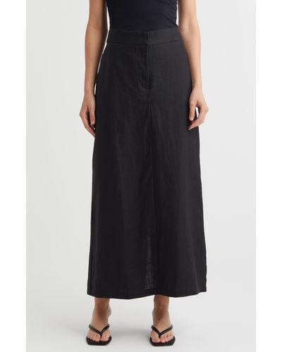 Faithfull The Brand Nelli Linen Maxi Skirt - Black