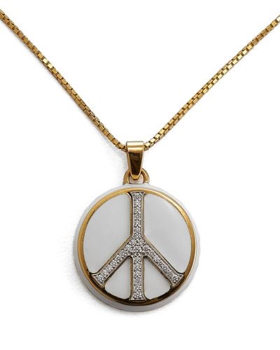 David Webb Motif Peace Pendant Necklace - Metallic