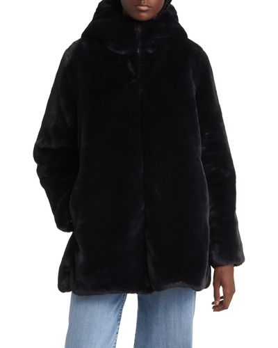 Save The Duck Bridget Reversible Faux Fur Hooded Jacket - Black