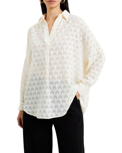 French Connection Geo Burnout Top - White