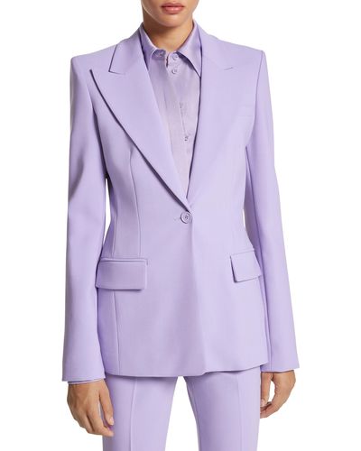 Michael Kors Georgina One-button Virgin Wool Blend Blazer - Purple