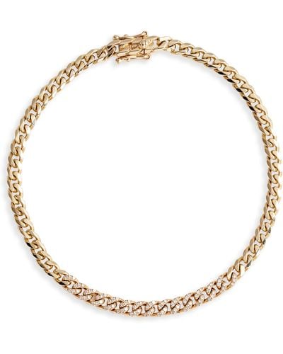 EF Collection Diamond Mini Curb Chain Bracelet - Metallic