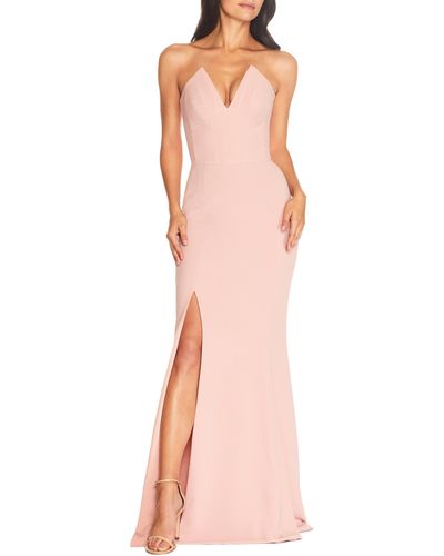 Dress the Population Fernanda Strapless Evening Gown - Pink