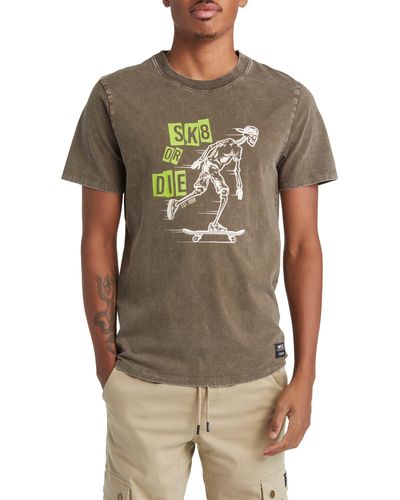 Wesc Max Sk8 Or Die Graphic T-shirt - Green