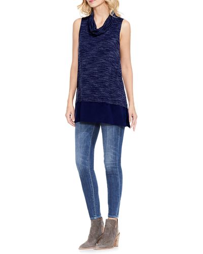 Two By Vince Camuto Space Dye Knit Top - Blue