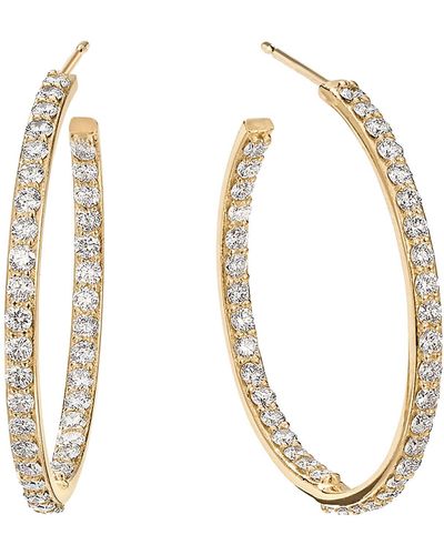 Lana Jewelry 25mm Inside Out Diamond Hoops - Metallic