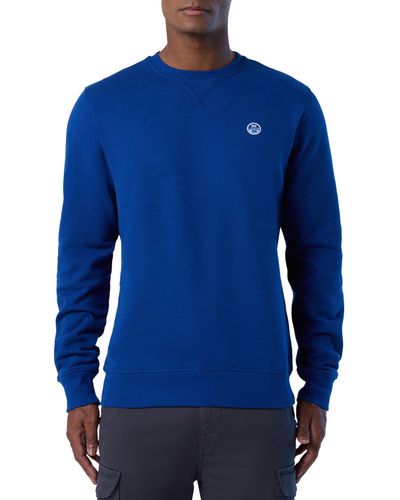 North Sails Logo Embroidered Cotton Sweatshirt - Blue