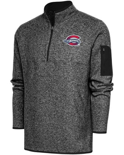 Antigua Greenville Drive Big & Tall Fortune Quarter-zip Pullover Jacket At Nordstrom - Gray